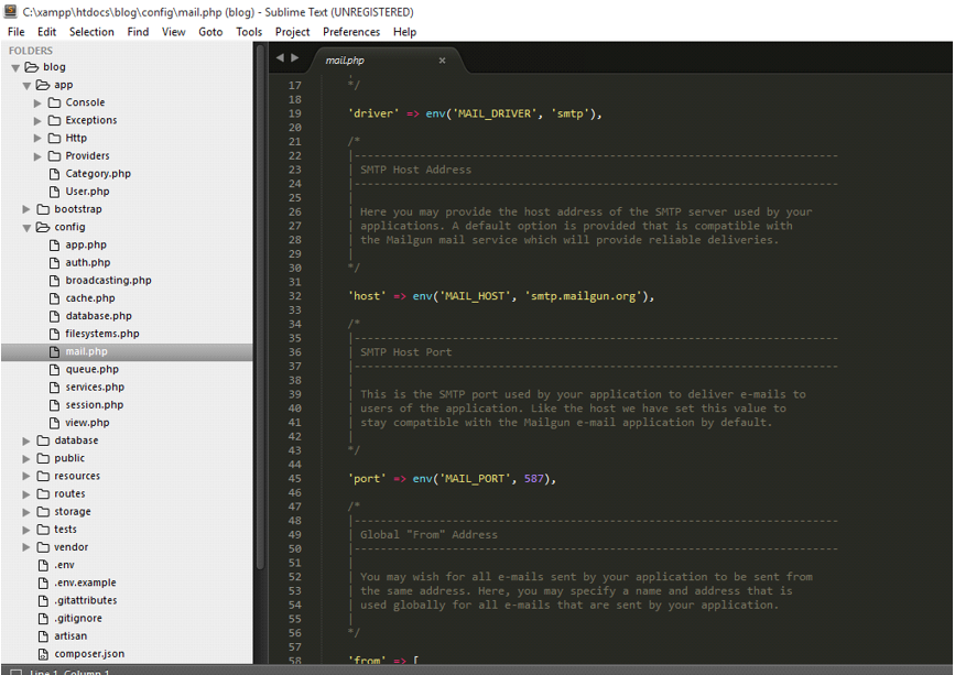 project structure of laravel | setp 7