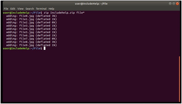 Zip in Linux