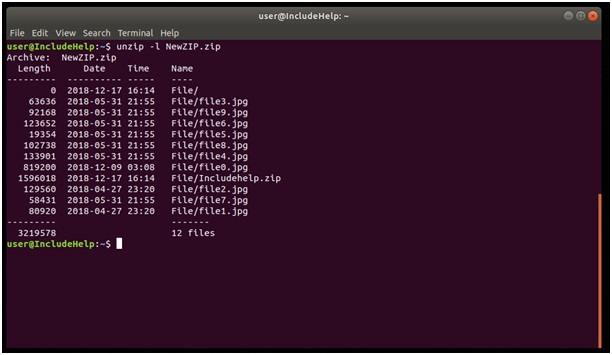 Zip in Linux 3