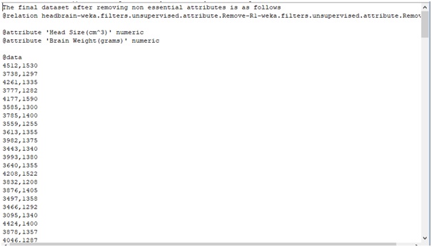 attribute selection example output