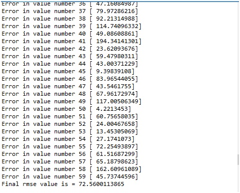 rmse in ML/AI - output