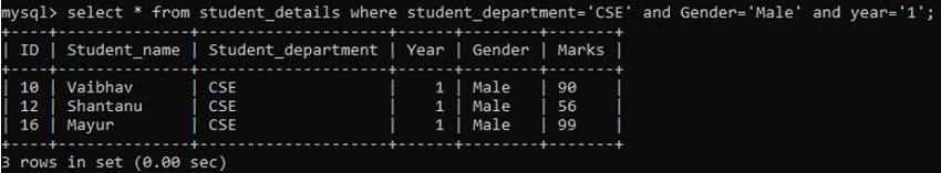 MySQL AND Operator (Example 3)