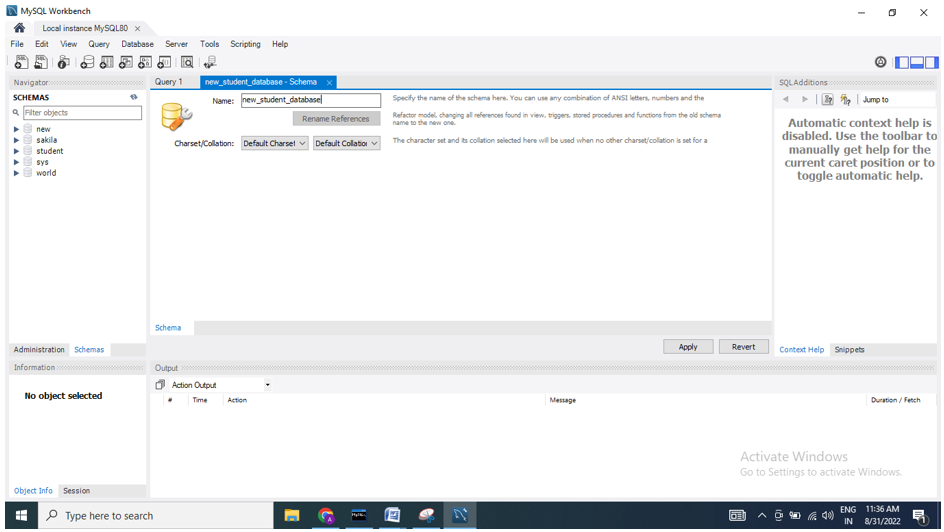 MySQL Create Database on Workbench (3)