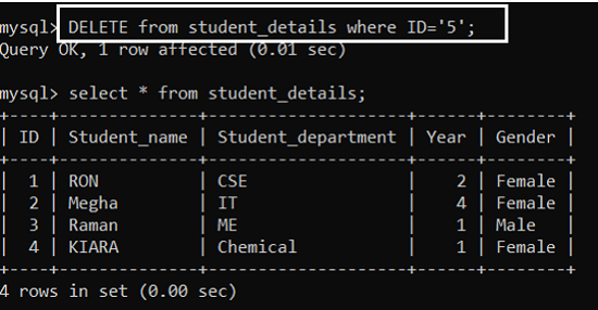 DELETE Statement (Step 2)