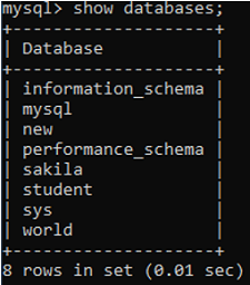 DROP DATABASE Statement (Step 1)