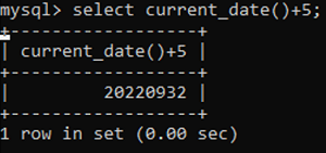 Example 2: MySQL CURRENT_DATE() Function