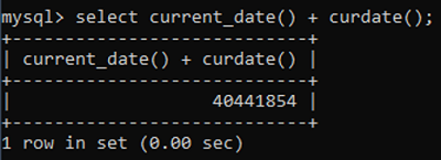 Example 3: MySQL CURRENT_DATE() Function