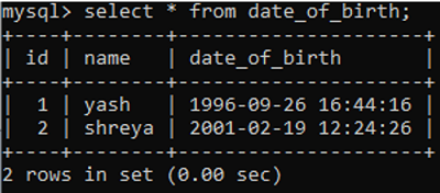 Example 3: MySQL DATE() Function