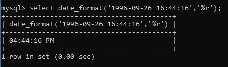 MySQL DATE_FORMAT() Example 17