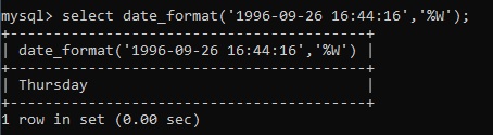 MySQL DATE_FORMAT() Example 25