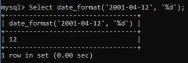 MySQL DATE_FORMAT() Example 5