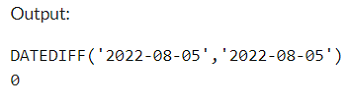 Example 2: MySQL DATEDIFF() Function