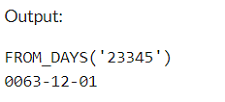 Example 1: MySQL FROM_DAYS() Function