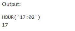 Example 2: MySQL HOUR() Function