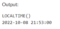 Example 1: MySQL LOCALTIME() Function