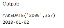 Example 2: MySQL MAKEDATE() Function