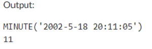 Example 1: MySQL MINUTE() Function