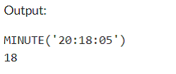 Example 2: MySQL MINUTE() Function