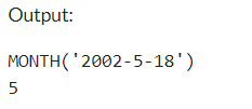 Example 1: MySQL MONTH() Function