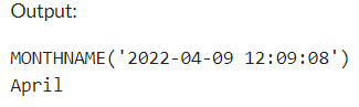 Example 2: MySQL MONTHNAME() Function
