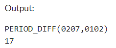 Example 2: MySQL PERIOD_DIFF() Function