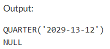 Example 3: MySQL QUARTER() Function