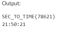 Example 3: MySQL SEC_TO_TIME() Function
