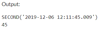 Example 1: MySQL SECOND() Function