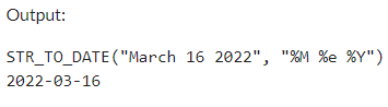 Example 2: MySQL STR_TO_DATE() Function