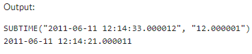 Example 1: MySQL SUBTIME() Function