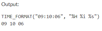 Example 1: MySQL TIME_FORMAT() Function