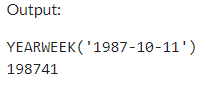 Example 1: MySQL YEARWEEK() Function