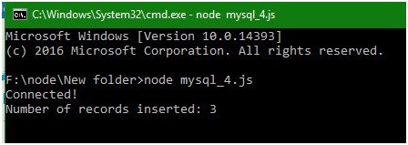Insert record in MySQL table using Node.js