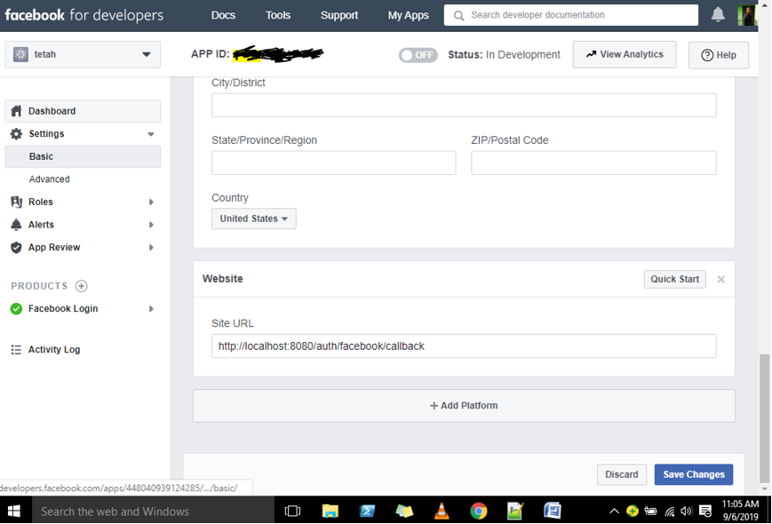 passport OAuth Facebook Authentication 2