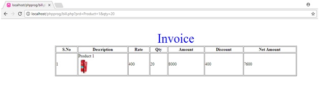 Invoice example in PHP - Output
