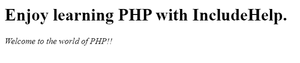 php echo example 1