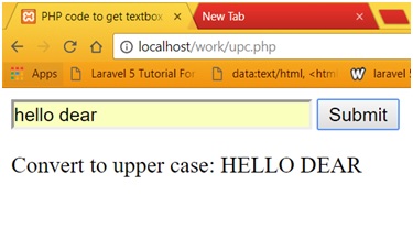 PHP example to convert into uppercase