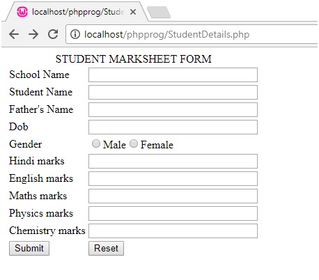 PHP - Student Result Management System