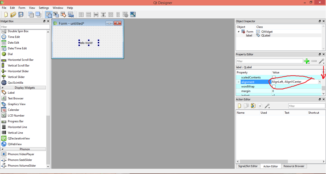 Qtdesigner - alignment settings