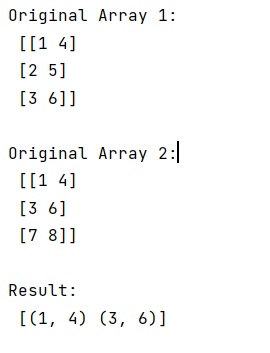 Example: How to get intersecting rows across two 2D NumPy arrays?