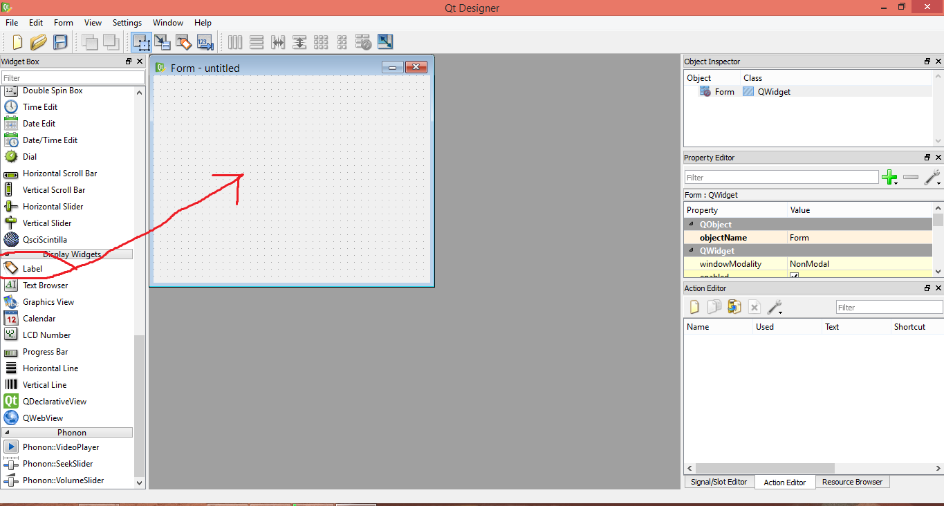 Qtdesigner - label drag and drop
