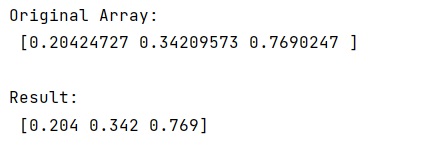 Example: How to print numpy array with 3 decimal places?