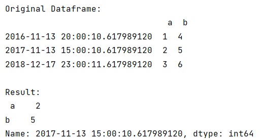 Example: Pandas DataFrame: How to query the closest datetime index?