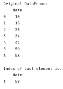 Example: Access Index of Last Element in pandas DataFrame