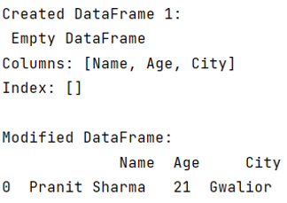 Example: Add an extra row to a dataframe