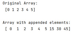Example: Add single element to array in numpy