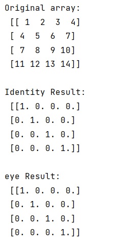 Example: What are the advantages of using numpy.identity over numpy.eye?