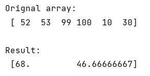 Example: Averaging over every n elements of a NumPy array