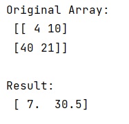 Example: Calculate mean across dimension in a 2D array