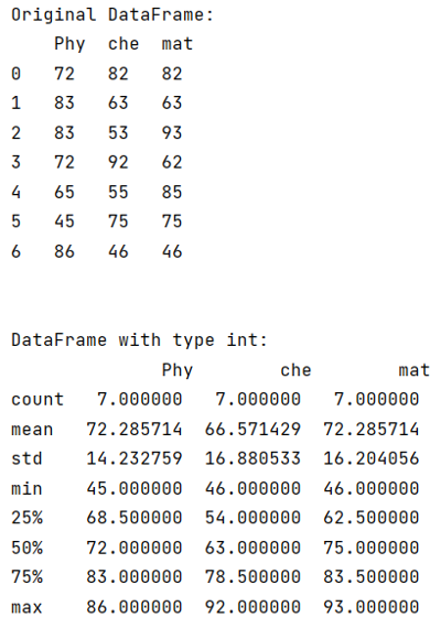 Example: Calculate summary statistics of columns